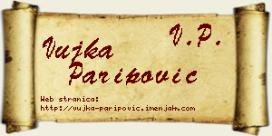 Vujka Paripović vizit kartica